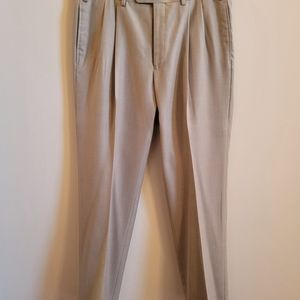 Men's Ralph Lauren dress pants dark tan poly/rayon blend size 35x32